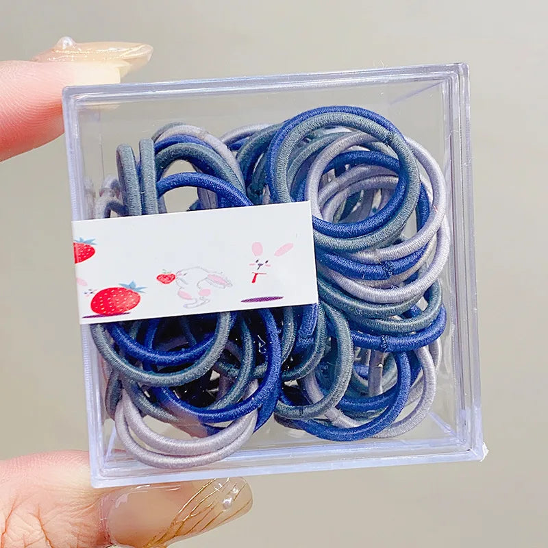 100pcs Colorful Rubber Bands In Summer Versatile Design No Harm To Hair Leather Cover Cute and Lively Hair Tie