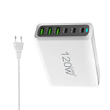 100W 120W 200W GaN Charger 6 Ports USB Type C PD Charger Quick Charge 3.0  USB Type C Quick Charger Mobile Phone USB Charger