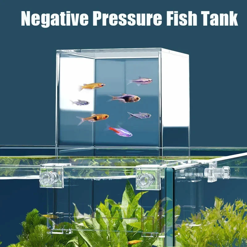 Creative Aquarium Negative Pressure Fish Tank Ecological Aquarium Landscape Decoration Small Fish Tank Fish Tank Bowl Isolation