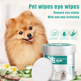 130PCS Dog Cleaning Pet Paper Towels Eye Wet Wipes Tear Stain Remover Soft Non-intivating Cleaning Wipes Grooming Supplies