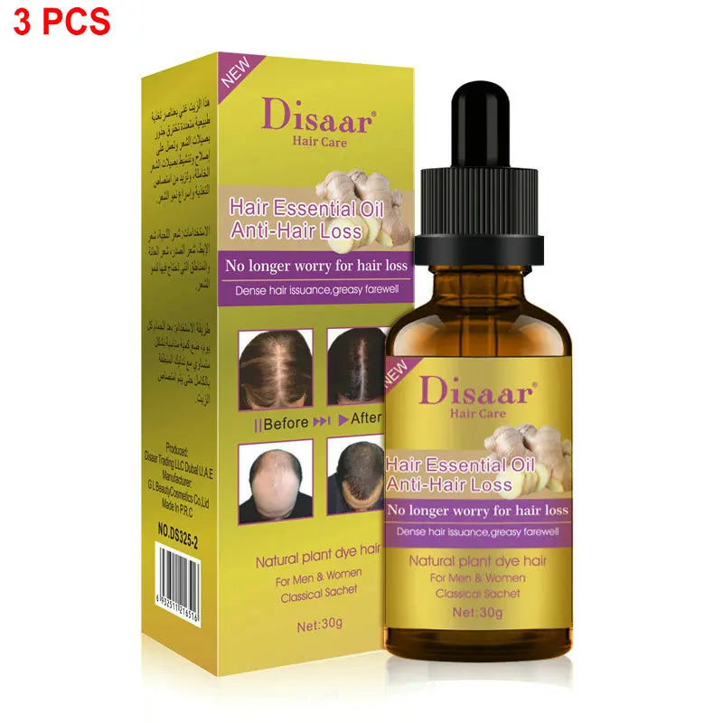 3PCS/Lot Disaar Hair Essential Oil Helps Regrowth Prevent Hair Loss Possess Dense Promotes Thickness Moisturize Scalp Hair Care