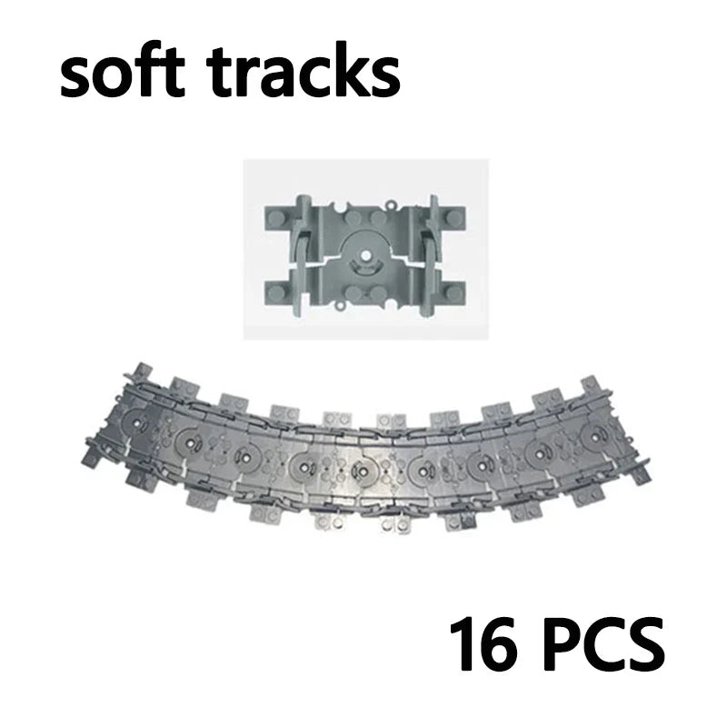 City Trains Track Rail Bricks Model straight curved soft Flexible Switch Uphill Tracks Railway  Building Blocks kids Toys