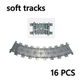 City Trains Track Rail Bricks Model straight curved soft Flexible Switch Uphill Tracks Railway  Building Blocks kids Toys