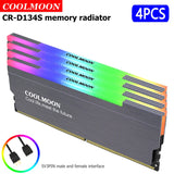 COOLMOON CR-D134S RAM Heat Spreader 5V 3PIN Male/Female Addressable Memory Cooler Heatsink Support RGB Controller for Desktop PC