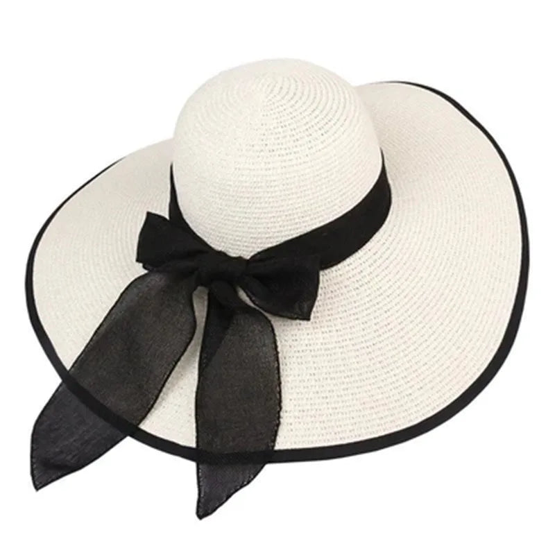 Summer Straw Hat Women's Hats Beach Holiday Visors Female Protection Big Eaves Bucket Hat Cap Women Sun Hat Panama Caps Foldable