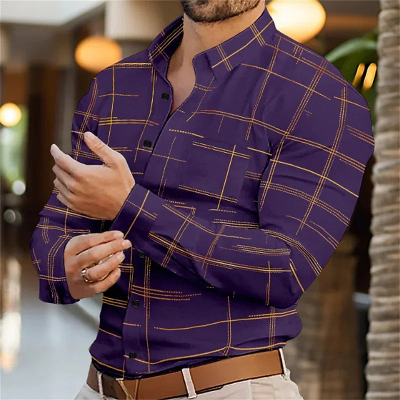 Summer Men's Shirt Long Sleeve XS-6XL Fashionable Lapel Single Breasted Cardigan Real Pockets Hawaiian Casual Men's Shirt 2024