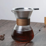 Striped Coffee Pot Hand Brewed Glass Coffee Sharing Pot Barista Tools Coffeeware Teaware Coffe Accessories Kettle Jug Pots Bar