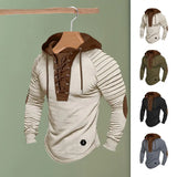 Men Hooded Sweatshirt Vintage Lace-up Drawstring Men's Hoodie with Pleated Shoulders Soft Stretchy Breathable Daily Top Tie