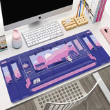 Cute Japan Cat Mouse Pad Large Gamer Mousepad DeskMat Computer Gaming Accessories Art Carpet 900x400 Play Mats Anime Office Mat