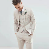 Light Green Men Suits Wedding Tuxedos Notched Lapel Fashion Groom Formal Wear Slim Fit Blazer Jacket+Pant+Vest Costume Homme