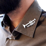 Musical Instrument Trumpet Brooch Pin Stainless Steel Mens Punk Hip Hop Music Brooches Jewelry Elegant Clothing Pin Accessories