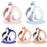 Winter Pet Vest Cute Cat Towing Rope Comfortable Warm Plush Chest Back Towing Rope Dog Rope Reflective Collar Fashion Clothes