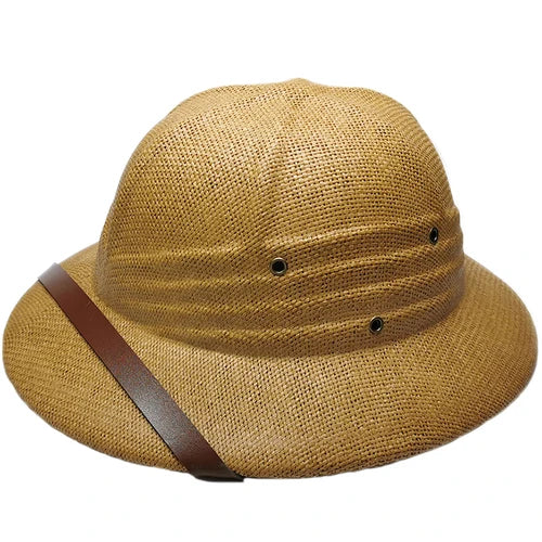 Y2k Parent-child Summer Straw Helmet Pith Sun Hats For Child Women Vietnam War Army Dome Hat Safari Jungle Miners British Cap