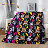 HD Cartoon Moschino Toy Bear 3D Blanket,Soft Throw Blanket for Home Bedroom Bed Sofa Picnic Travel Office Rest Cover Blanket Kid