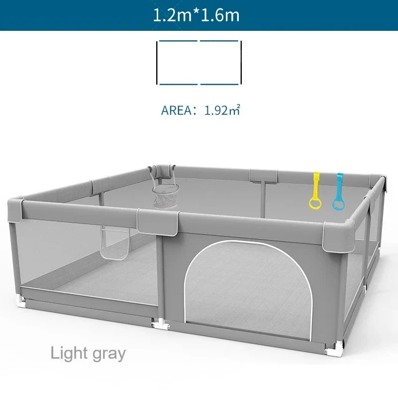 IMBABY Baby Playpens Light Gray Corralito for Baby Playground with Pull Ring Child Safety Barrier Fence Ball Box Game Playpen