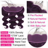 Dark Purple Cheap Body Wave Bundles With Closure 4x4 5x5 HD Lace Closure Frontal With 3/4 Bundles Remy Hair Swiss Lace Closure