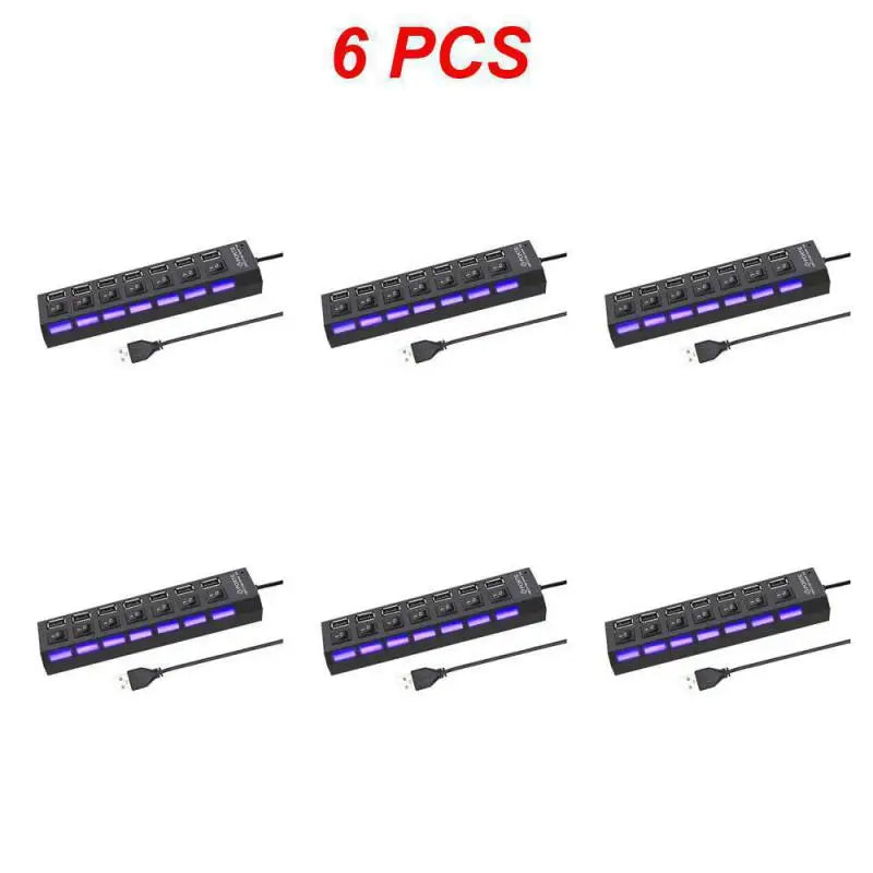 1~8PCS USB Hub USB 2.0 Hub Multi USB Splitter 3 Hab Use Power Adapter Multiple Expander 2.0 Hub With Switch For Laptop