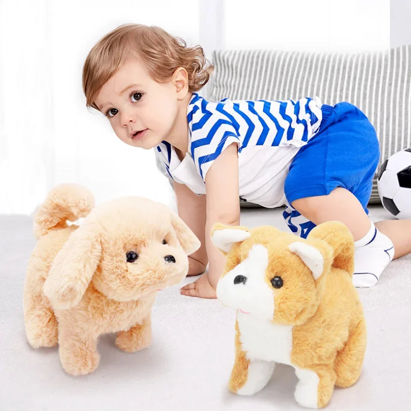 18CM Electric Simulation Puppy Plush Toys Interactive Cute Dog Robot Funny Wagging Shaking Toy for Kids Birthday  Xmas Gift