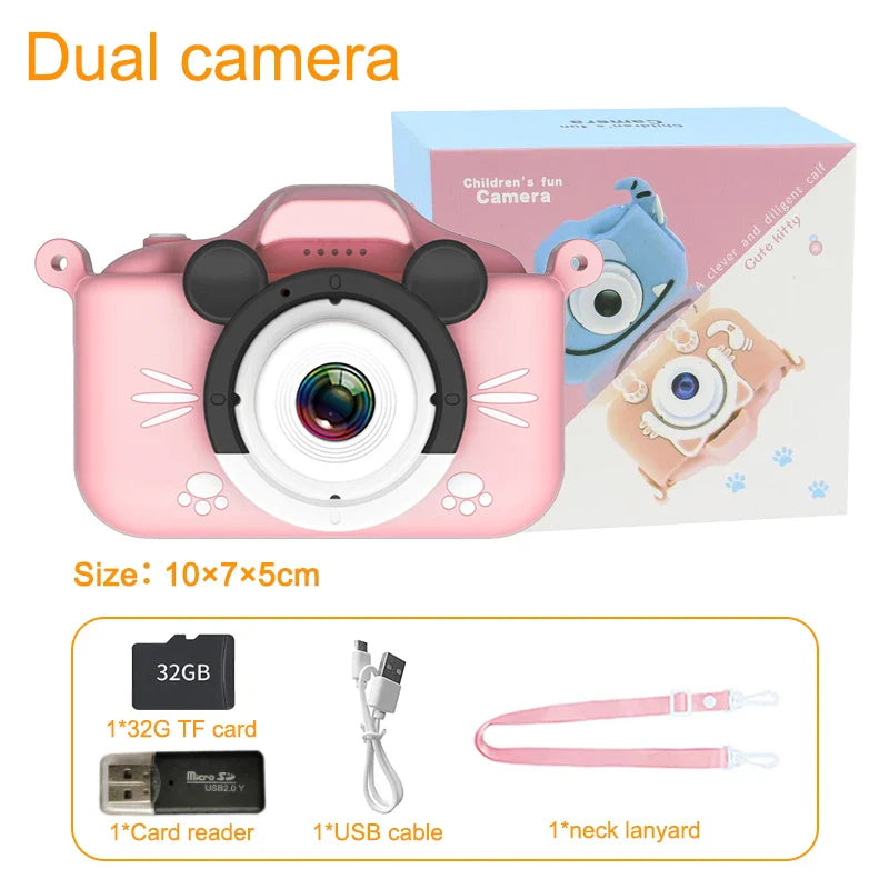 Children Camera Selfie 1080P HD Screen Dual Camera for Kids Outdoor Toys Birthday Gifts Camara Fotos Infantil juguetes niñas