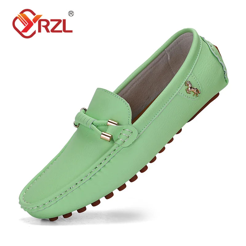 YRZL Loafers for Men 2024 New Handmade Moccasins Men Flats Casual Leather Shoes Luxury Comfy Mens Loafers Size 48 Shoes for Men