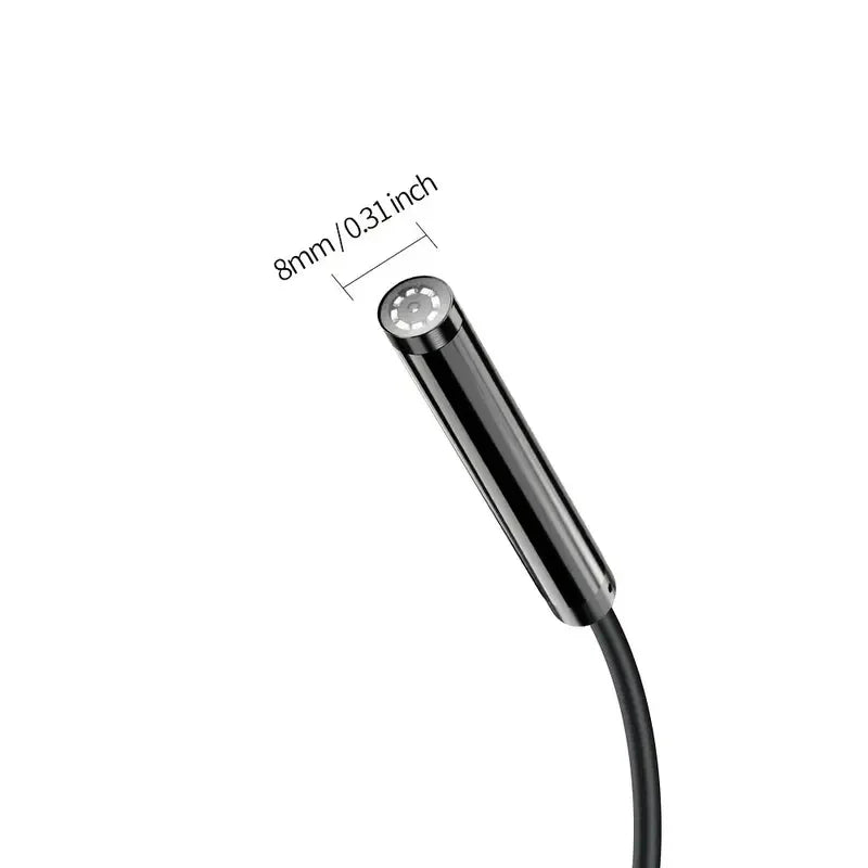 Endoscope for IOS 8mm 720P Borescope Inspection Snake Camera IP67 Waterproof Semi-rigid Cable With 8 LED For iOS