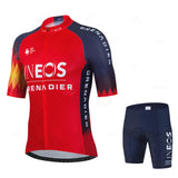 Ineos 2023 Men Short Sleeve Cycling Jersey Set Summer Bicicleta Clothing MTB Maillot Ropa Ciclismo Sportswear Blue Bicycle Suit