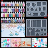 16 Styles Epoxy Casting Molds Set Silicone UV Casting Tools Kits Resin Casting Molds For Jewelry Making DIY Earring Findings