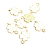 Dopamine Four-leaf Clover Enamel Charms 20pcs DIY Necklace Bracelet Earrings Keyring Amulet Pendants Creative Gift Accessories