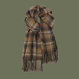 New 2023 Imitation Cashmere Women Scarf Winter Preppy Style Vintage Plaid Scarve Pashmina Mujer Foulard Blanket Wrap Shawl Pareo