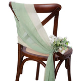 12 Pcs 17x275cm Green  Chiffon Chair Sashes  Wedding Chair Covers Ribbon Wedding Party Aisle Chair Decor