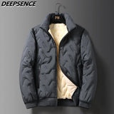 2023 Autumn Winter Jacket Men Fleece Warm Thicken Jackets Waterproof Outdoor Casual Coat Men Fashion Loose Gray Parka Jacket Men