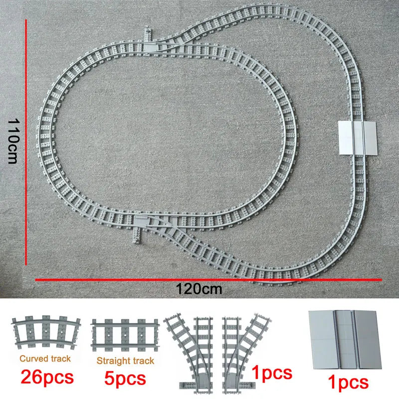 City Train Tracks Forked Flexible Railway Bridge Rail Viaduct Buliding Block Toy Straight Cruved Soft Track Bricks Leduo Gift