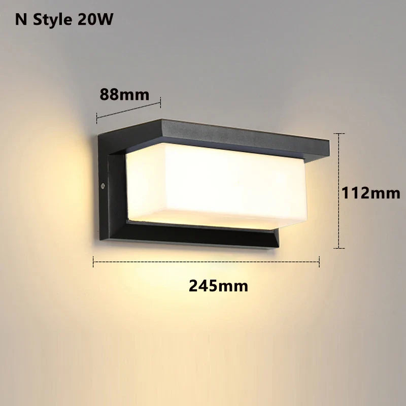 Led Outdoor Wall Light Waterproof IP65 Motion Sensor Led Outdoor Lighting Porch Lights Balcony Garden Lights Outdoor Wall Lamp