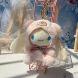 Sanrio Become A Bear Plush Keychain Cinnamoroll Anime Keychains Cute Girl 키링 Kawaii Room Decor Holiday Gifts Toys For Girls Baby