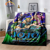 Anime JoJo's Bizarre Adventure Stone Ocean flannel Blanket Throw blanket Warm Sofa bed  children and girls Gift s