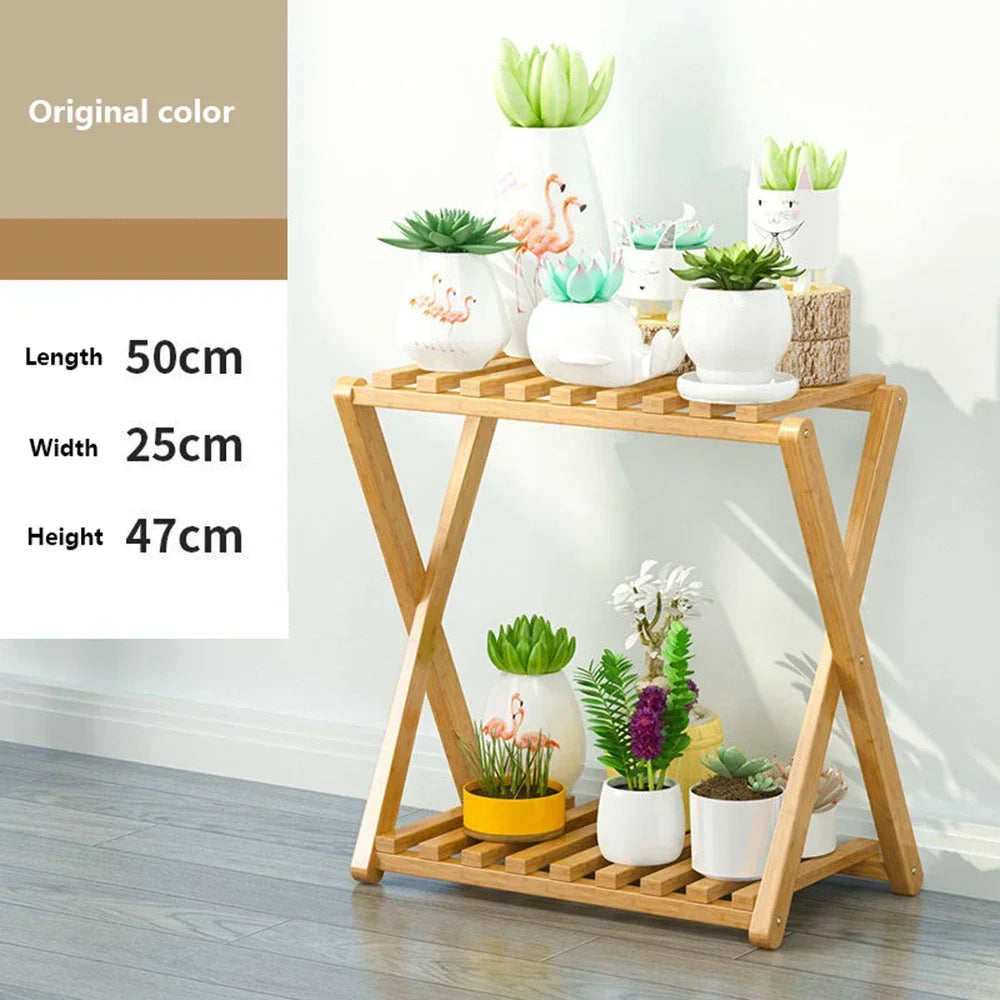 Wooden Multilayer Flowerpot Organizer Flower Holder Balcony Stand Pots Display Shelf Plant Stand Living Room Outdoor Furniture