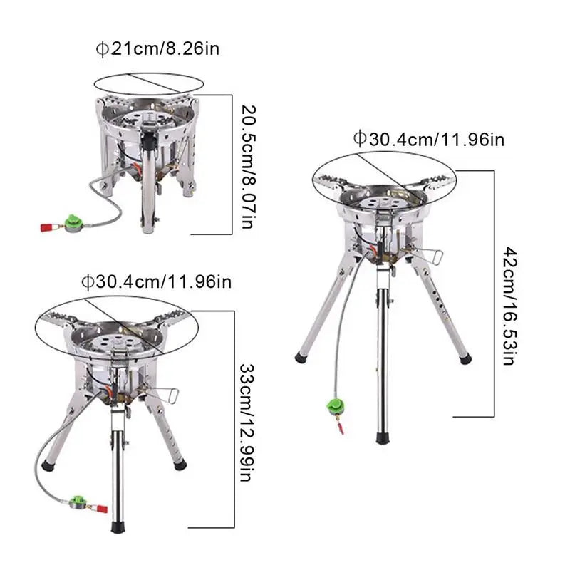 BRS-69 Camping Stove Burner Portable Foldable Dual Head Burner Stove Windproof Backpacking ButaneGas Stove Outdoor Cooking Tool
