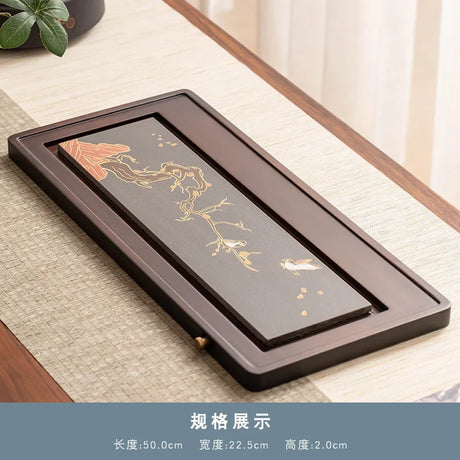 Kitchen Gadget Tea Tray Wood Coffeeware Teaware Office Vintage Bamboo Tray Luxury Plate Bandeja De Madera Tea Accessories