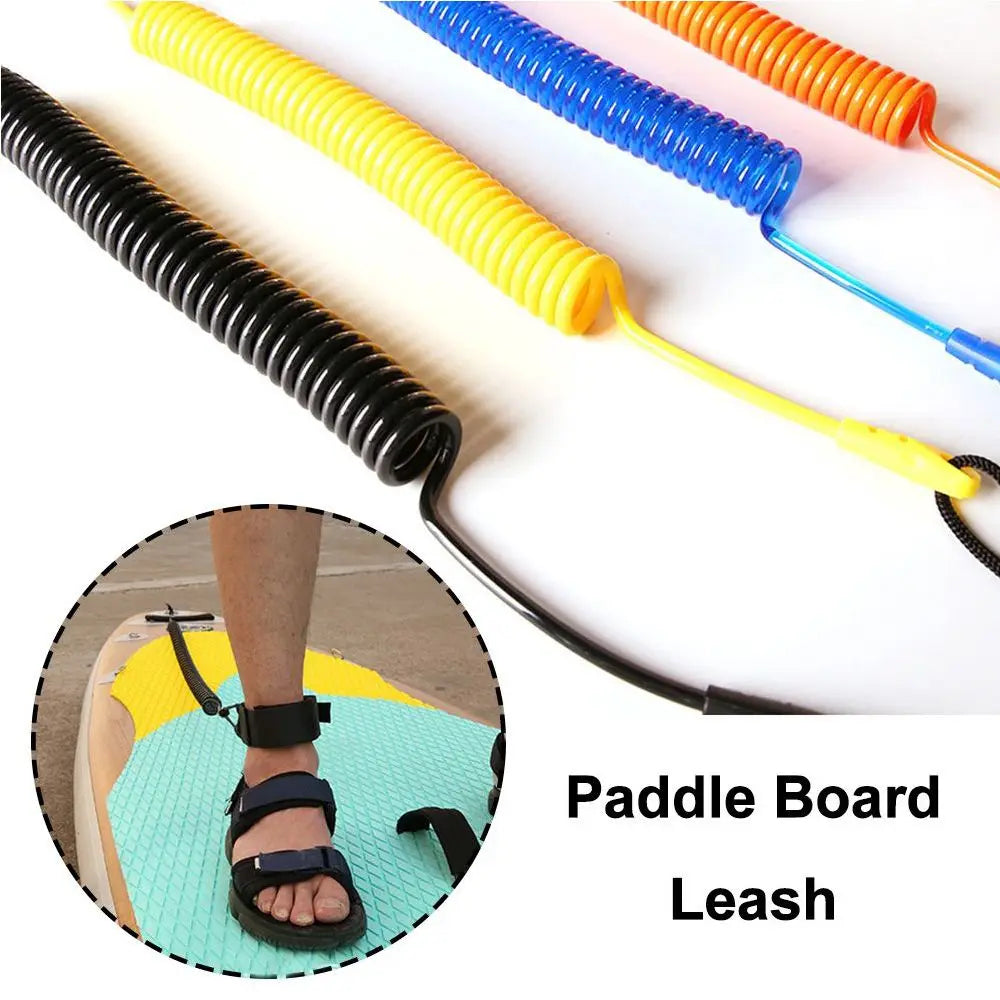 3 Meter/10 Feet Surfboard Leash Leg Rope Board Ankle Leash Coiled Leash Stand Up Paddle Board Sup Board Foot Raft Traction Rope