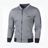 Men's Casual Plaid Cardigan Zip Sweatshirt Stand Collar Jacket Slim Fit Long Sleeve Coat Fashion Embroidery Brand Male Clothes