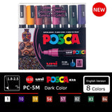 Japan Posca Marker Pen Set Non-Toxic Utilies Escolares Used On Multiple Materials Paper Cloth Glass Canvas Ceramic Plastic Safe