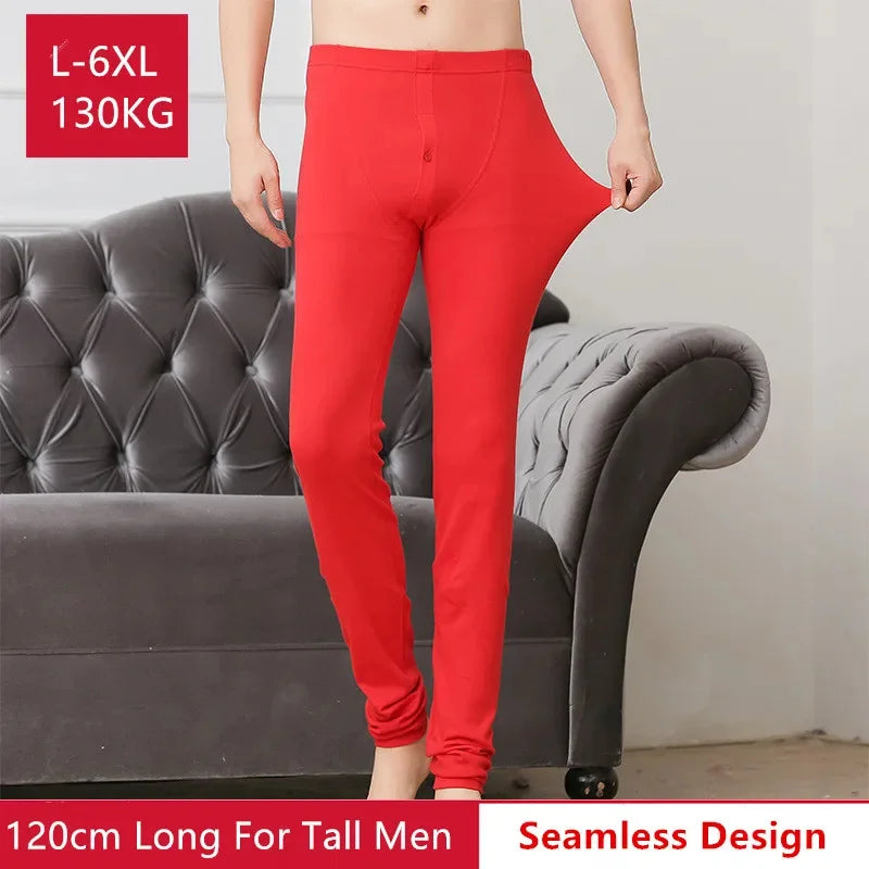 Extra Long Johns 120CM Plus Size 4XL 5XL 6XL 130KG Men's Winter Thermal Underwear Autumn Legging Homme Elastic Male Render Pants