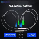 20pcs 1x2 mini plc optical splitter SC FC fiber optic equipment sc upc APC plc fiber splitter blockless sm module customized