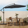 Patio Offset Hanging Umbrella 10 FT Cantilever Outdoor Umbrellas w/Infinite Tilt, Fade Resistant Waterproof Solution-Dyed