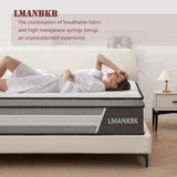 Full Mattress, 10 Inch Hybrid Mattress in A Box with Gel Memory Foam, Pressure Relief, Medium Firm Support, Free Shipping