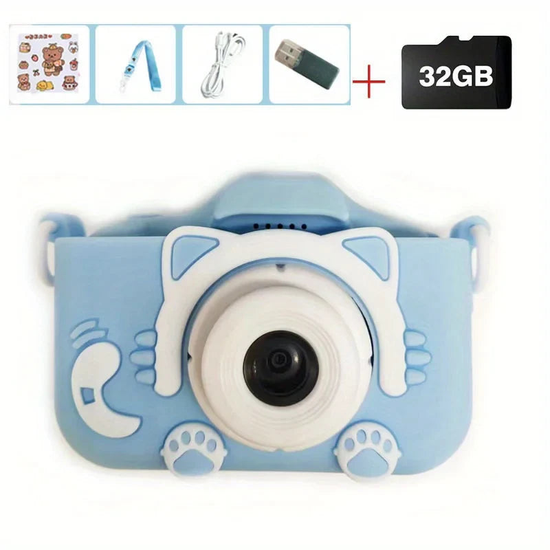 Mini Camera Kids Camera Toys For Boys/Girls, Kids Digital Camera For Toddler With Video, with 32GB SD Card, Best Birthday Gifts