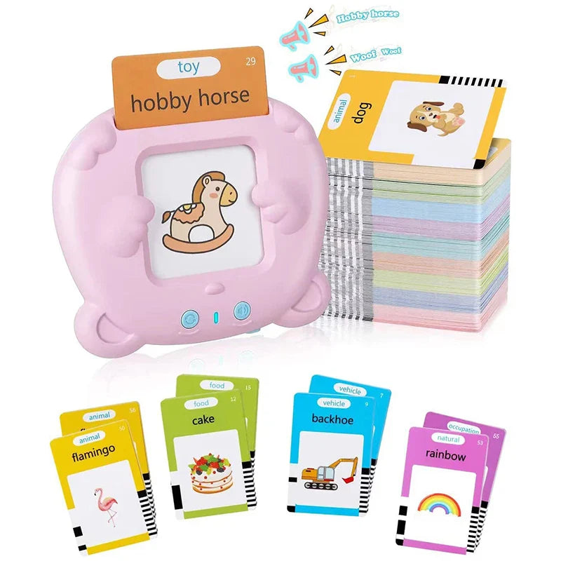 Baby Early Educational Learning English Talking Flash Card Words Reading Machine Audio Electronic Language Toy for Toddler Kid