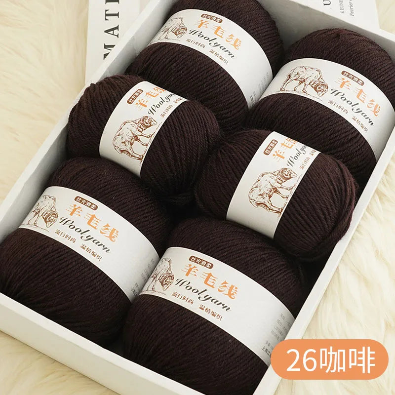 Top Quality Wool Blended Crochet Yarn Knitting Sweater Scarf Woollen Thread Thick Yarn 4ply 3pcs*100g=300grams Free shipping