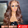 Chocolate Brown Lace Front Human Hair Wigs For Women Brown Body Wave 13x6 Hd Lace Frontal Wig Female Pre Plucked Glueless Wig