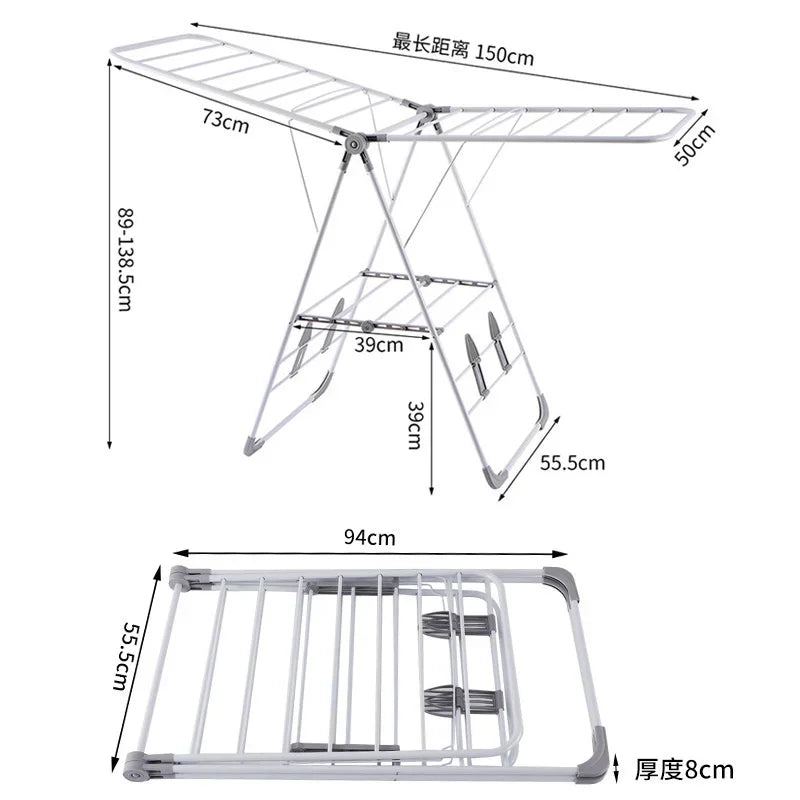 Double Airfoil Hangers for Clothes, Folding Clothes Drying Rack, Large Capacity Coat Hanger, Stable Load-Bearing Clothes Stand